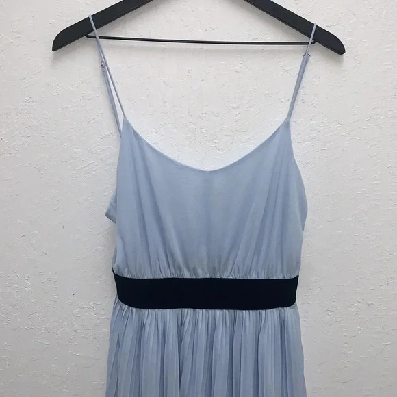 Zara Trafaluc Blue Pleated Midi Dress size Medium - Picture 3 of 7